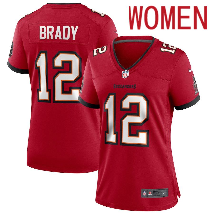Women Tampa Bay Buccaneers 12 Tom Brady Nike Red Game NFL Jersey